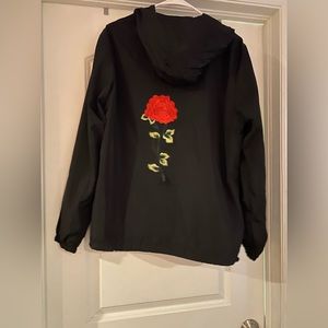 Black windbreaker jacket